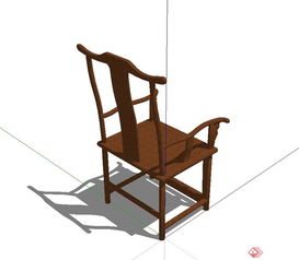 现代中式木质家具椅子设计 融合传统与创新的SU模型实践